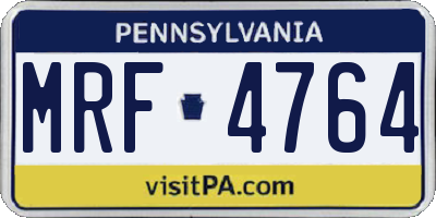 PA license plate MRF4764