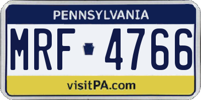 PA license plate MRF4766
