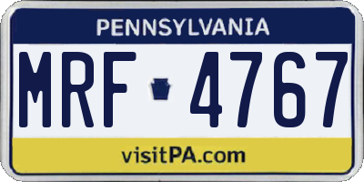PA license plate MRF4767