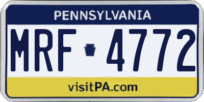 PA license plate MRF4772