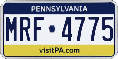 PA license plate MRF4775