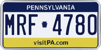 PA license plate MRF4780