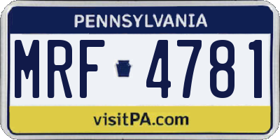 PA license plate MRF4781