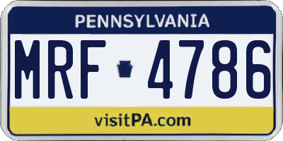 PA license plate MRF4786