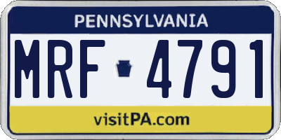 PA license plate MRF4791
