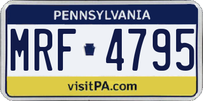 PA license plate MRF4795