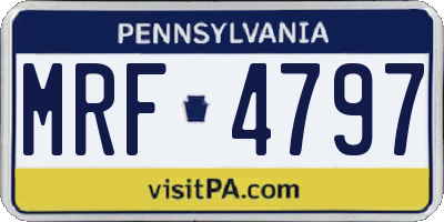 PA license plate MRF4797