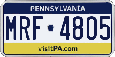 PA license plate MRF4805