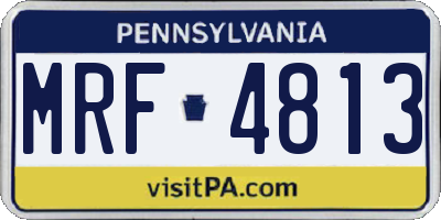 PA license plate MRF4813