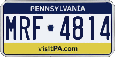 PA license plate MRF4814