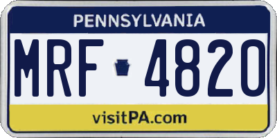 PA license plate MRF4820