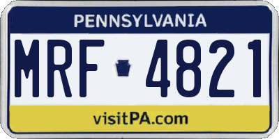 PA license plate MRF4821