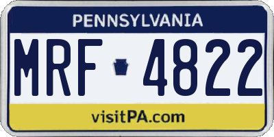 PA license plate MRF4822