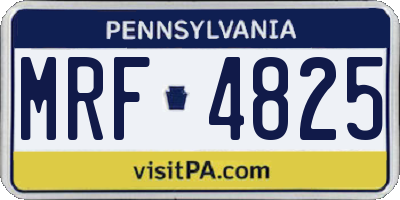PA license plate MRF4825