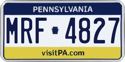 PA license plate MRF4827