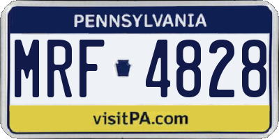 PA license plate MRF4828