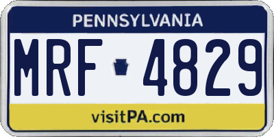 PA license plate MRF4829