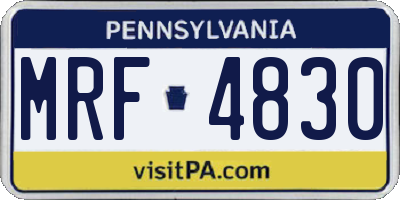 PA license plate MRF4830
