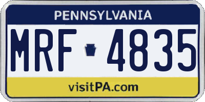 PA license plate MRF4835