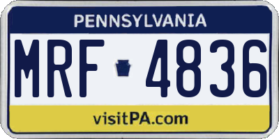 PA license plate MRF4836