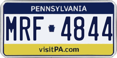 PA license plate MRF4844