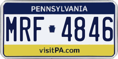 PA license plate MRF4846