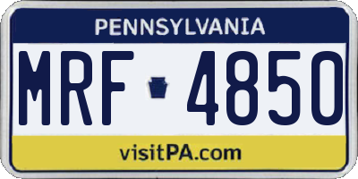 PA license plate MRF4850