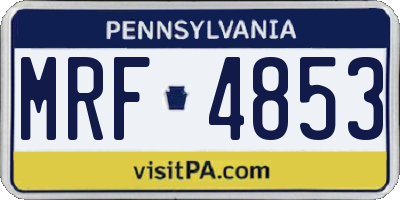 PA license plate MRF4853