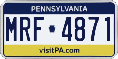 PA license plate MRF4871