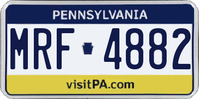 PA license plate MRF4882