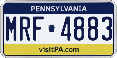 PA license plate MRF4883