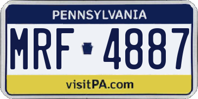 PA license plate MRF4887