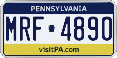 PA license plate MRF4890