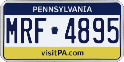 PA license plate MRF4895