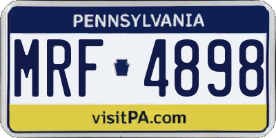 PA license plate MRF4898
