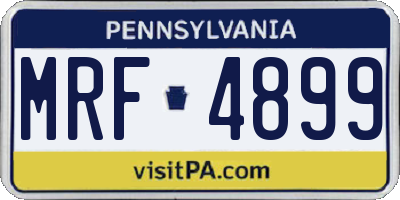 PA license plate MRF4899