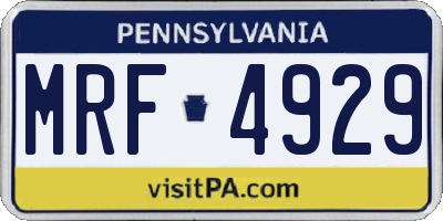 PA license plate MRF4929