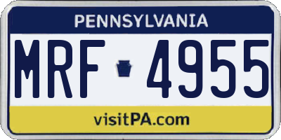 PA license plate MRF4955