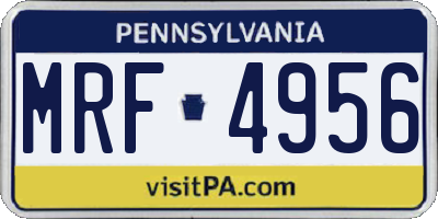 PA license plate MRF4956