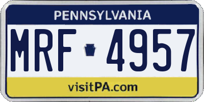 PA license plate MRF4957