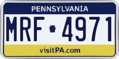 PA license plate MRF4971