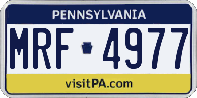 PA license plate MRF4977