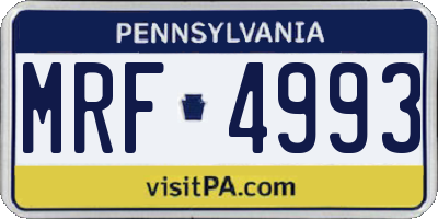 PA license plate MRF4993
