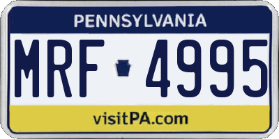 PA license plate MRF4995