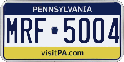 PA license plate MRF5004