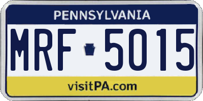 PA license plate MRF5015