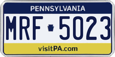 PA license plate MRF5023