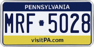 PA license plate MRF5028