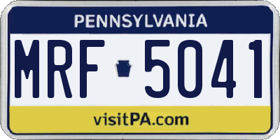 PA license plate MRF5041