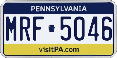 PA license plate MRF5046